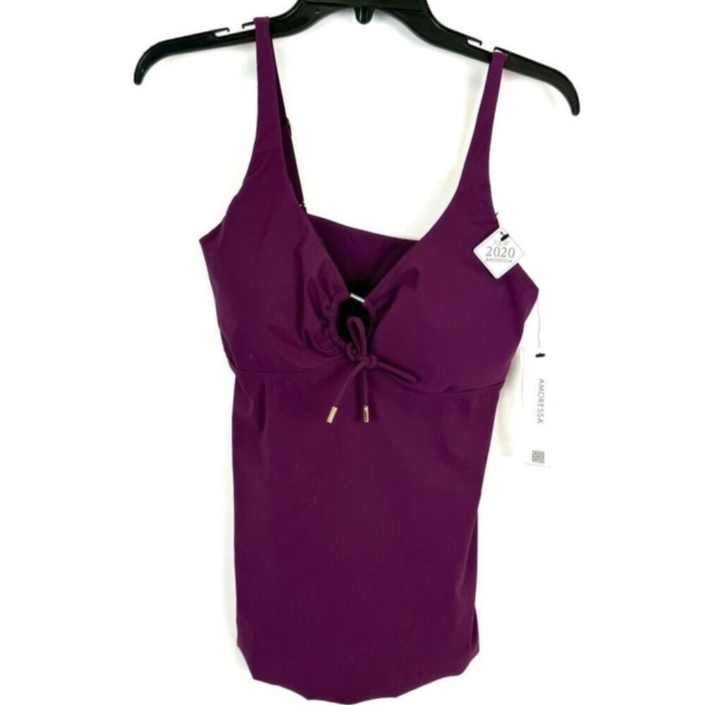Amoressa Women’s Purple Tankini Top Size 8